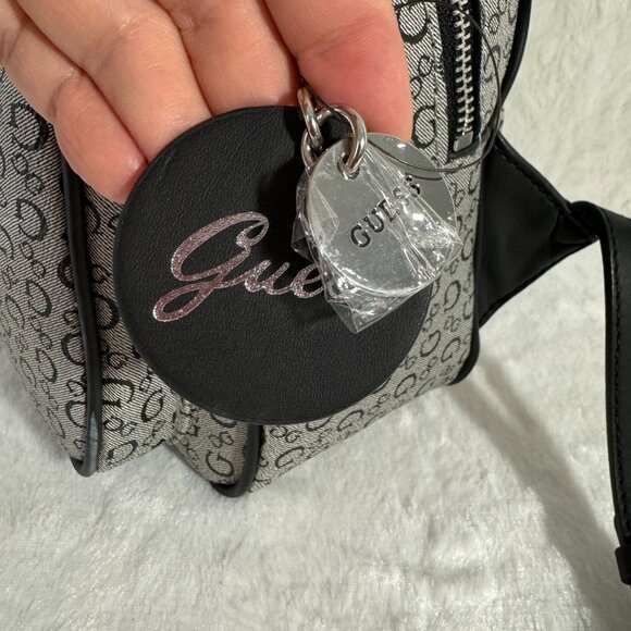 Guess Logo Mini Backpack Pandore DD672429 Black Logo Print Monogram NWT - Picture 2 of 7